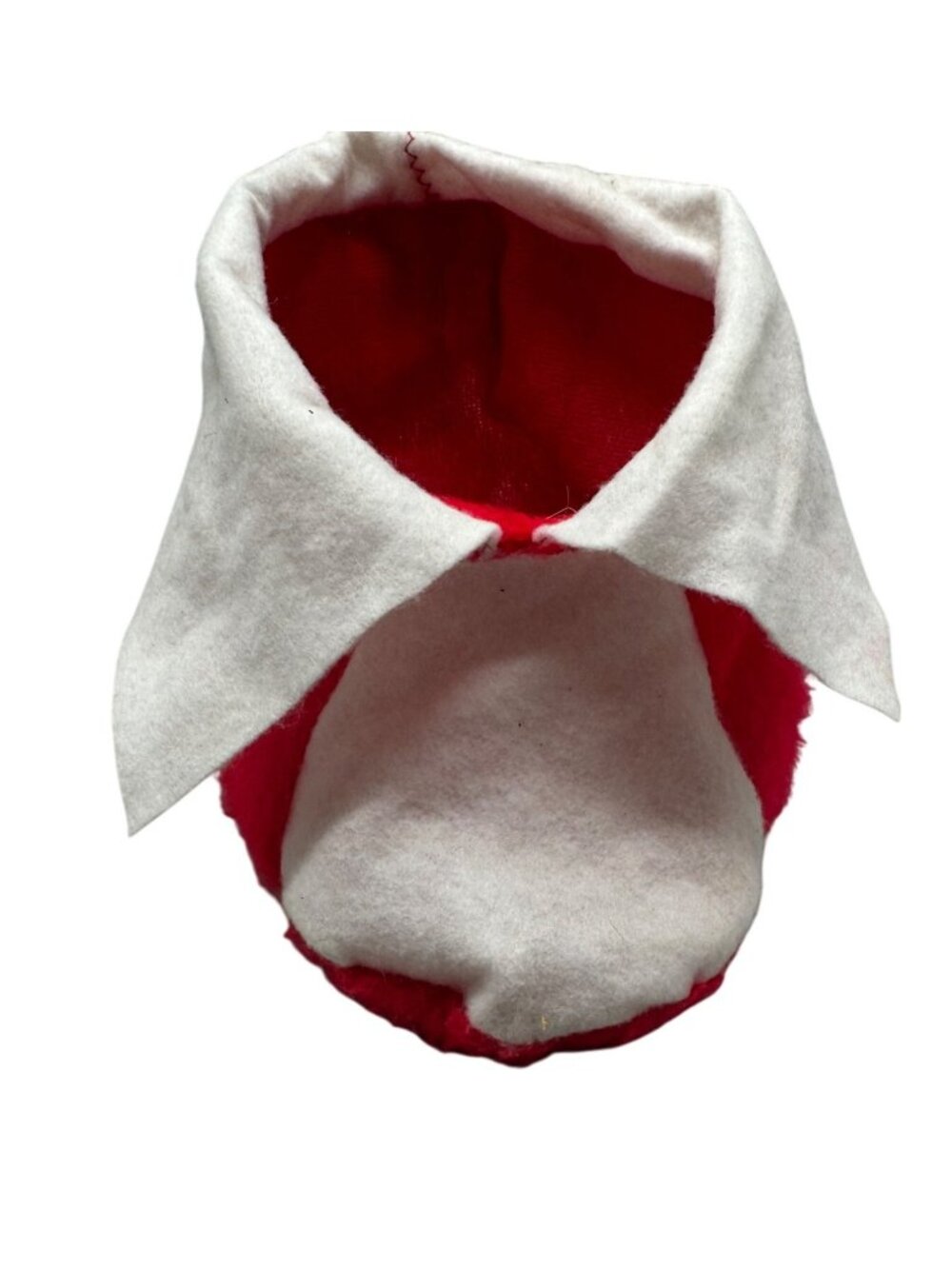 Handmade Red & White Christmas stocking bootie decor 7x6x3" READ